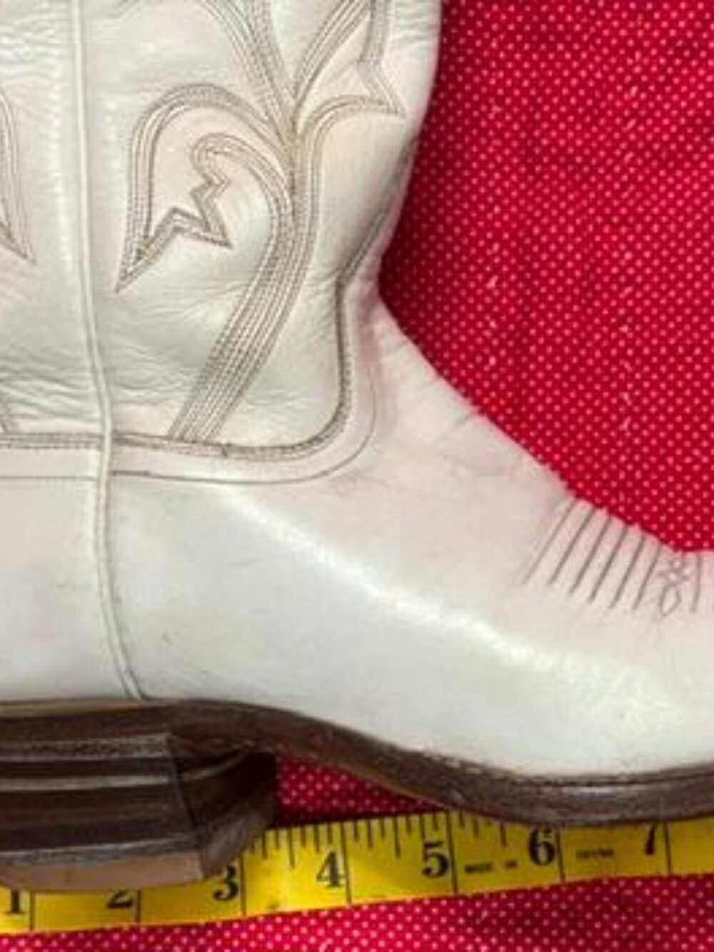 Falconhead white (not bright white) leather cowboy boots 7C - Picture 8 of 12
